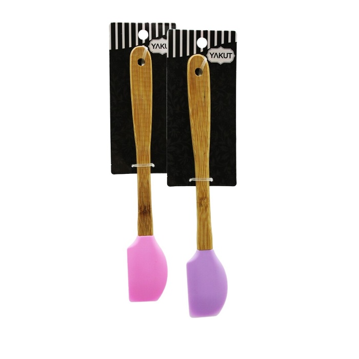 YAKUT-10889 BAMBU AHŞAP SAPLI SİLİKON PASTA SPATULA*240