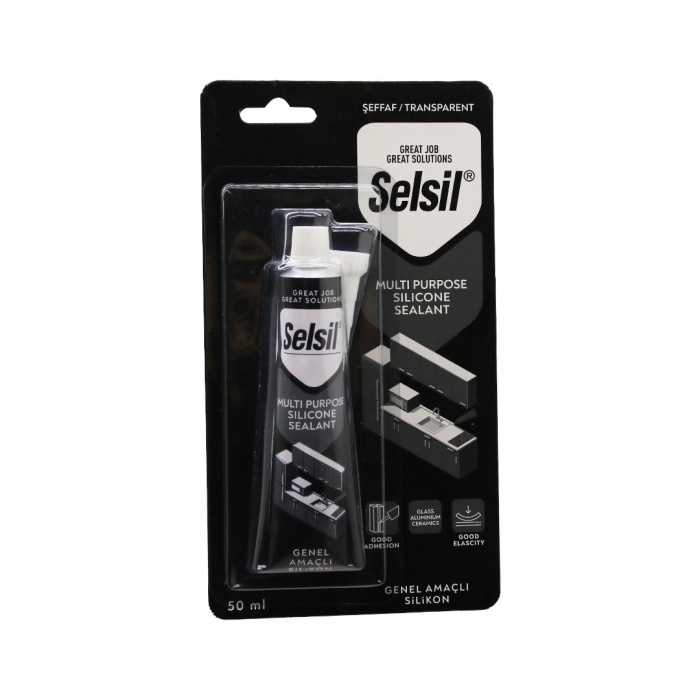 SELSİL ( GENEL AMAÇLI )  ŞEFFAF & TRANSPARENT & TÜP SİLİKON 50ML*12=K