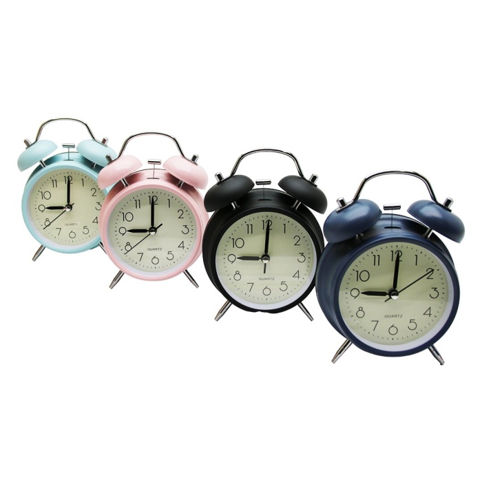 TWIN BELL ENF-197A ALARM CLOCK BÜYÜK MAT RENKLİ MASA ÇALAR SAAT*60