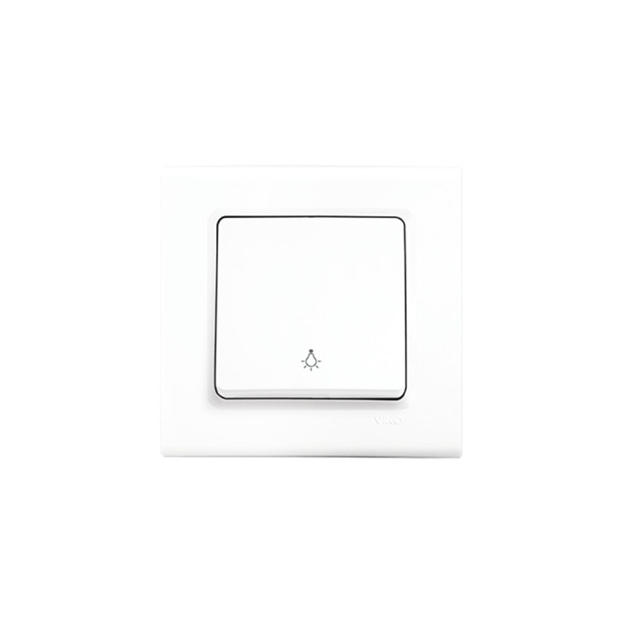 VİKO-91400003 LİNNERA S ( LIGHT & ÇERÇEVELİ ) TEKLİ ANAHTAR ( BEYAZ )*12X10