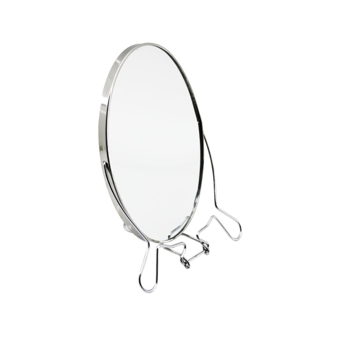 FASHION MIRROR YAKUT-11311 ( 7 ) ( OVAL ) METAL ÇERÇEVE ÇİFT YÖNLÜ MAKYAJ AYNASI*12X8