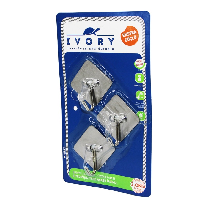 IVORY IVO-ASK-147 ( 3PCS ) ( KARE & METAL ) YAPIŞKAN ASKI*240