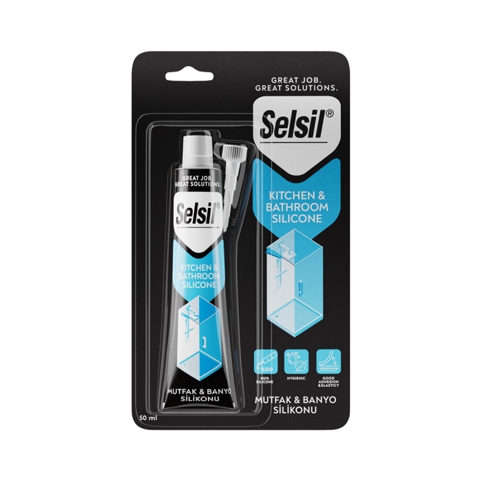 SELSİL ( DUŞAKABİN & MUTFAK & BANYO ) ŞEFFAF & TRANSPARENT & TÜP SİLİKON 50ML*12=K