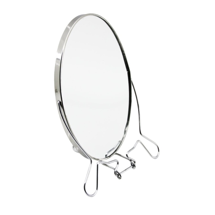 FASHION MIRROR YAKUT-11310 ( 8 ) ( OVAL ) METAL ÇERÇEVE ÇİFT YÖNLÜ MAKYAJ AYNASI*12X6