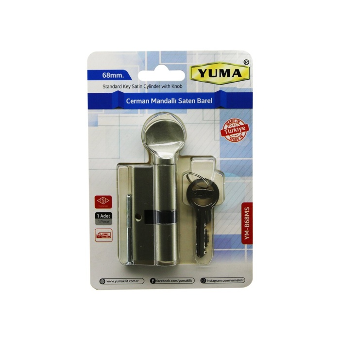 YUMA YM-B68MS CERMAN MANDALLI SATEN BAREL KİLİT ( 68MM )*50