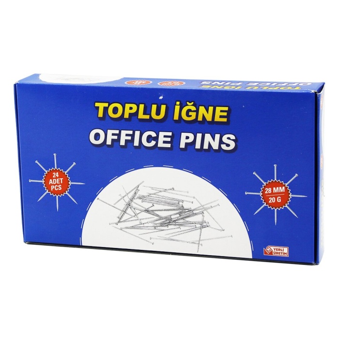 OFFICE PINS ALC AT-001 ( 100PCS ) ( TOPLU ) İĞNE ( OFİS & TERZİ & TAKI İĞNESİ ) ( 28MM / 20GR )*24X60