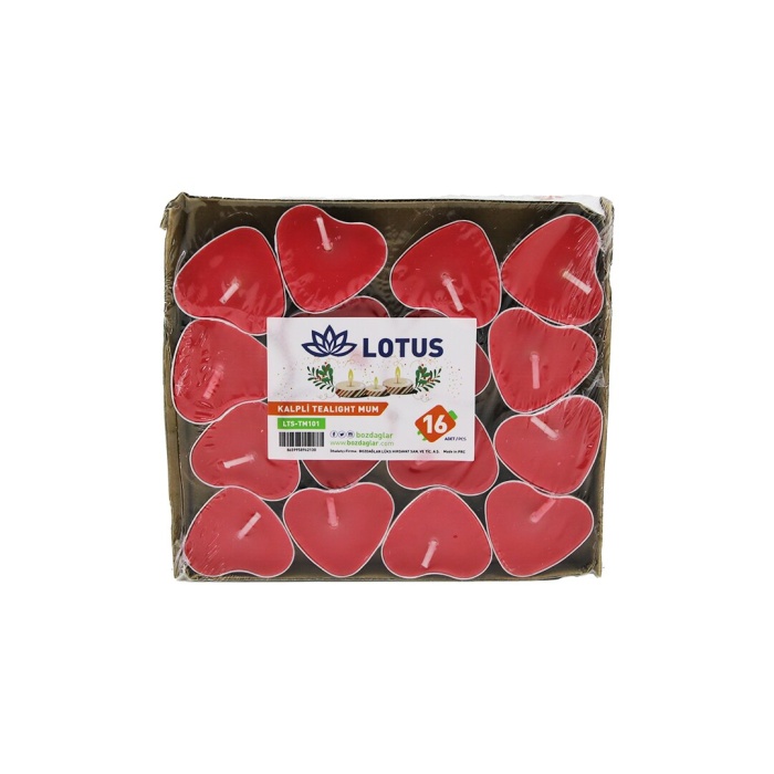 LOTUS LTS-TM101 ( 16PCS ) ( KALPLİ & KIRMIZI ) TEA LİGHT MUM*120