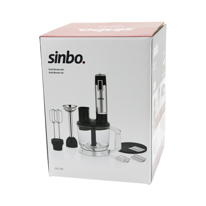 SİNBO SHB-3186 (TURBO) MULTİ BLENDER SETİ (DOĞRAYICI& MİKSER& BLENDER) (RENDE DİLİM DİSKLERİ) (300W) (2LT HAZNE)*4