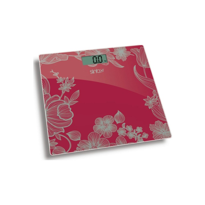 SİNBO SBS-4451 ( DİJİTAL & PİLLİ ) ( BEYAZ CAM ) BANYO BASKÜL TERAZİ TARTI ( LCD EKRAN ) ( 180KG/100GR ) ( 26X26CM )*10