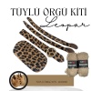 Tüylü Çanta Örgü Kiti Leopar, Örgü İpi, Çanta Yapım Malzemesi