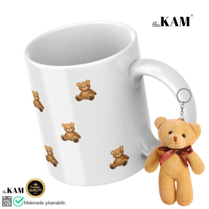 Anahtarlık Hediyeli Ayıcık Teddy Bear 1.kalite Baskılı Kupa Bardak Seramik Kahve Mug