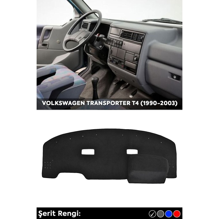 Volkswagen Transporter T4 (1990-2003) 3d Torpido Koruma Kılıfı - Ön Göğüs Kaplama - Siyah Şerit