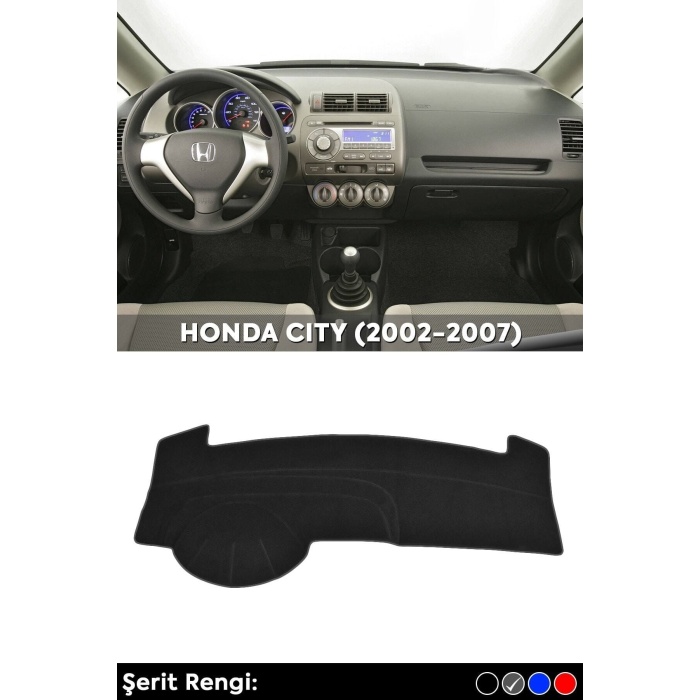 Honda Jazz (2002-2007) 3d Torpido Koruma Kılıfı - Ön Göğüs Panel Kaplama - Gri Şerit