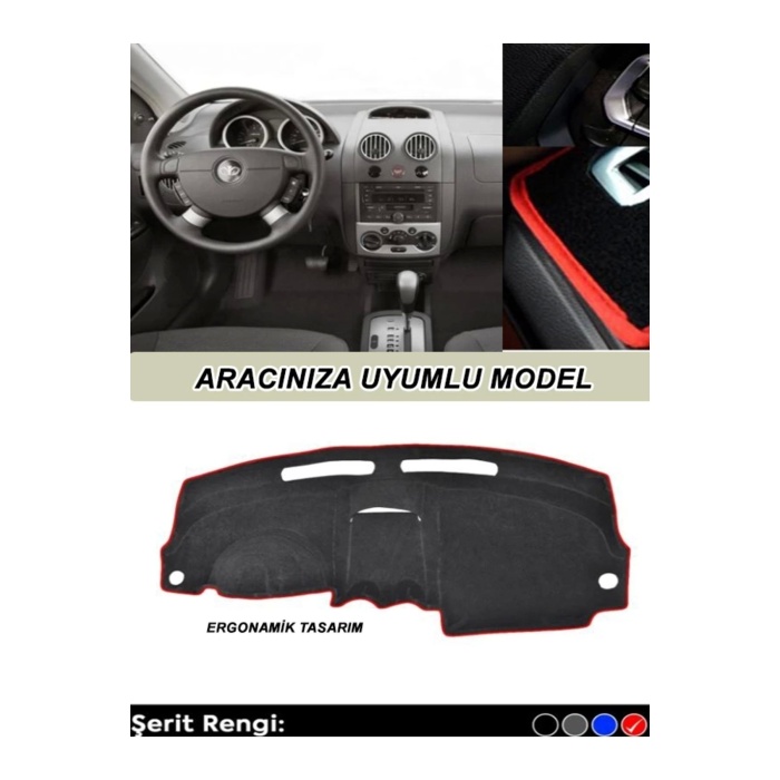 Honda Jazz (2002-2007) 3d Torpido Koruma Kılıfı - Ön Göğüs Panel Kaplama - Kırmızı Şerit