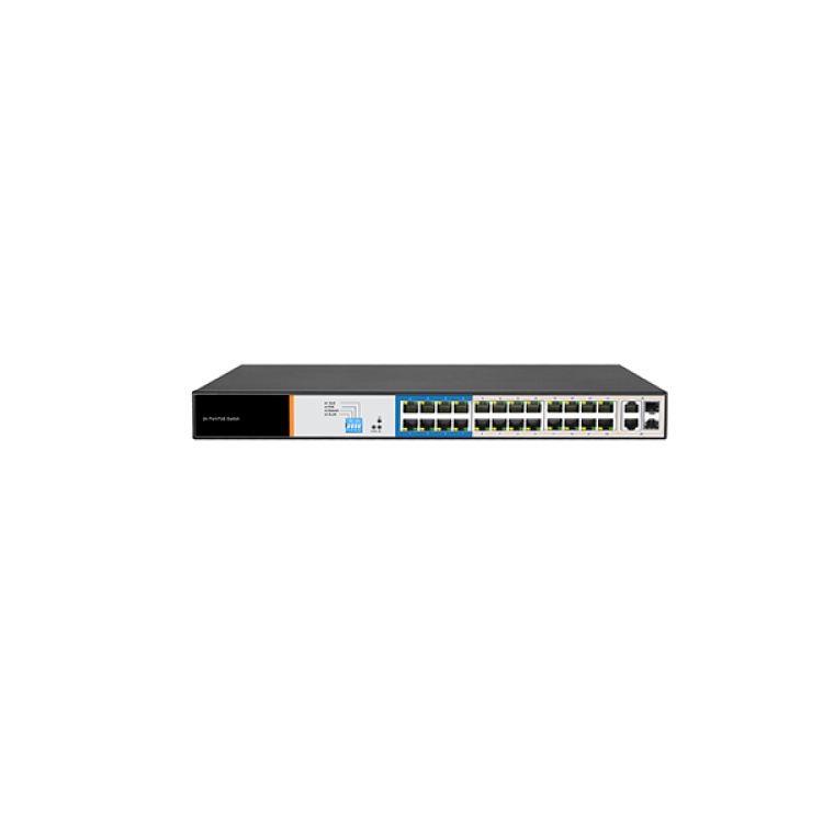 Tiandy PS-1024E-2G2SFP 24 Port Yönetilmeyen AI PoE Switch ( 24E + 2G + 2 SFP )