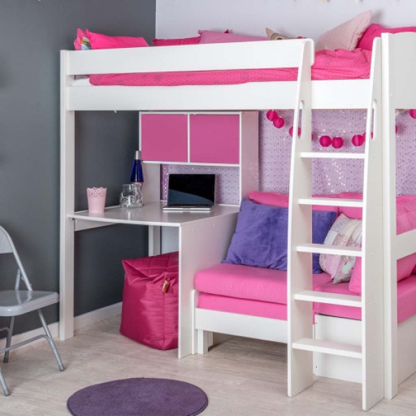 Zizuva Kids RZ1069 Kanepe Yataklı & Kitaplıklı Çalışma Masalı Ranza