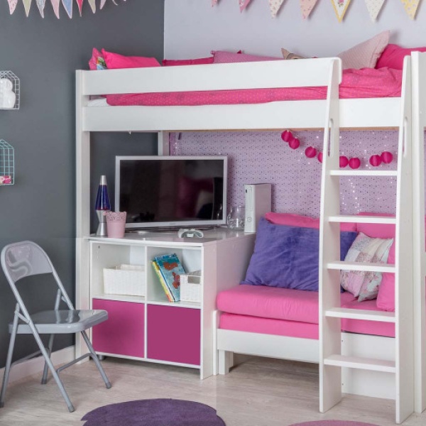 Zizuva Kids RZ1091 Kanepe Yataklı Ve Kitaplıklı Çalışma Masalı Ranza