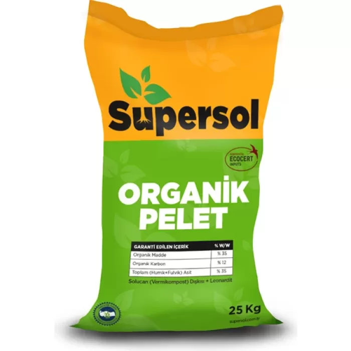 Supersol Organik Pelet Solucan Gübresi ve Leonardit 25 kg