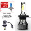 H4 Mini/slim Şimşek LED Xenon Far Ampul 12.000LM 6.500K Beyaz Renk, Fan Soğutuculu