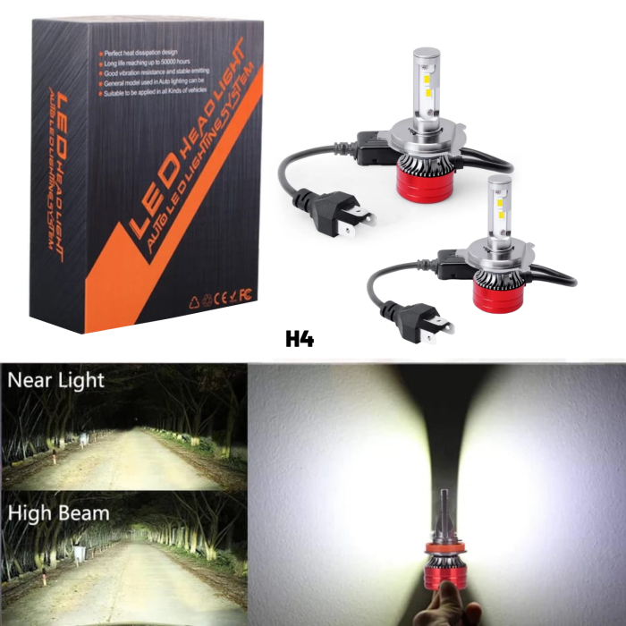 V13 Pro Csp Led Xenon H4 ŞİMŞEK ETKİLİ 12.000 LUMEN 6500 KELVİN 12 VE 24 Volt Destekler