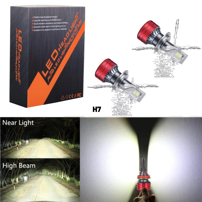 V13 Pro Csp Led Xenon H7 ŞİMŞEK ETKİLİ 12.000 LUMEN 6500 KELVİN 12 VE 24 Volt Destekler