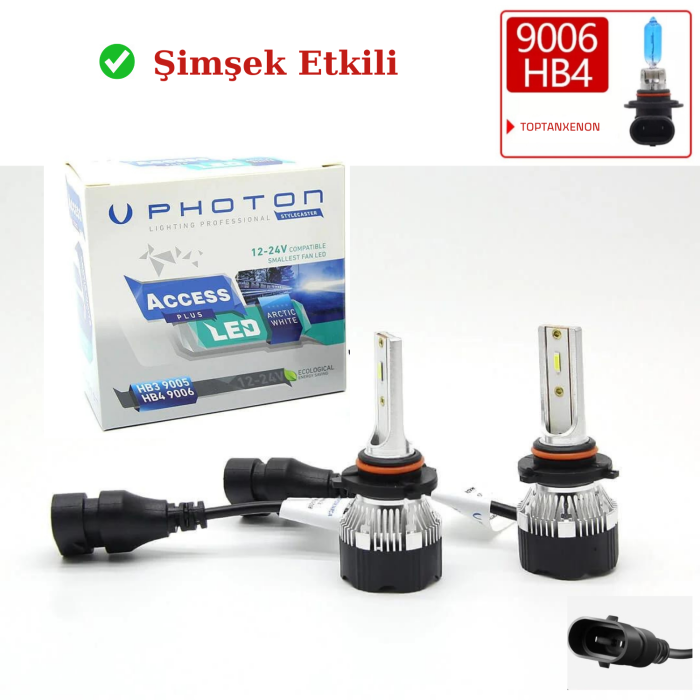 Photon Access HB4 / 9006 Şimşek Etkili Ledxenon 12 / 24 volt