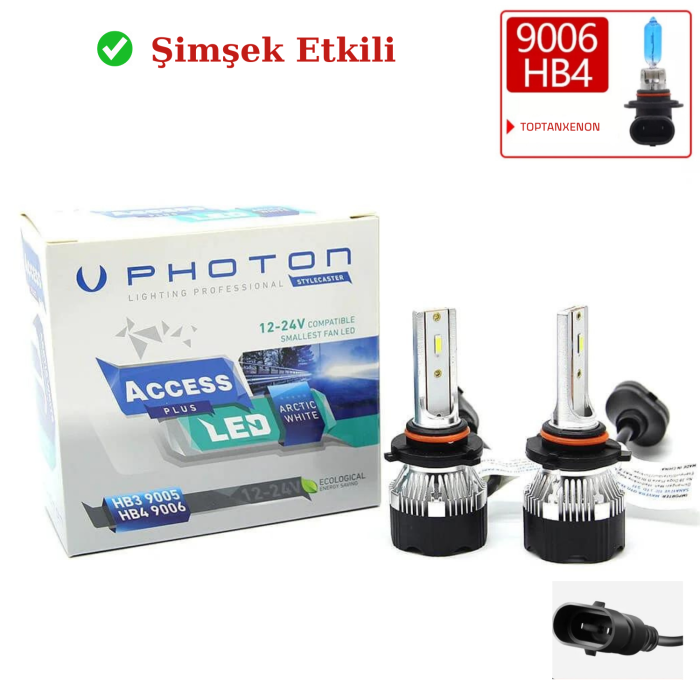 Photon Access HB4 / 9006 Şimşek Etkili Ledxenon 12 / 24 volt