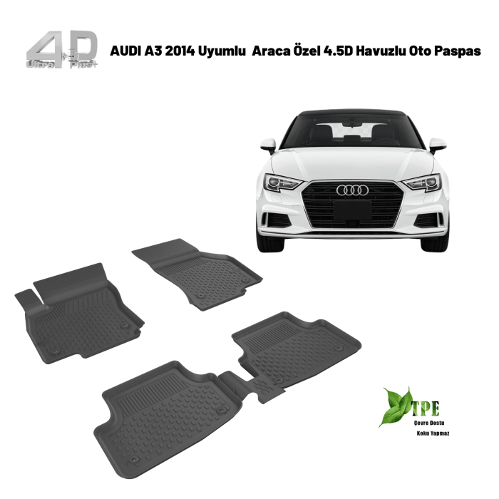 AUDİ A3 2014 4.5D Oto Paspas - Havuzlu Paspas