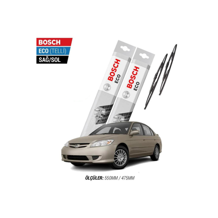 Honda Civic Sedan 2004 Model Silecek Takımı Bosch Eco (Telli)