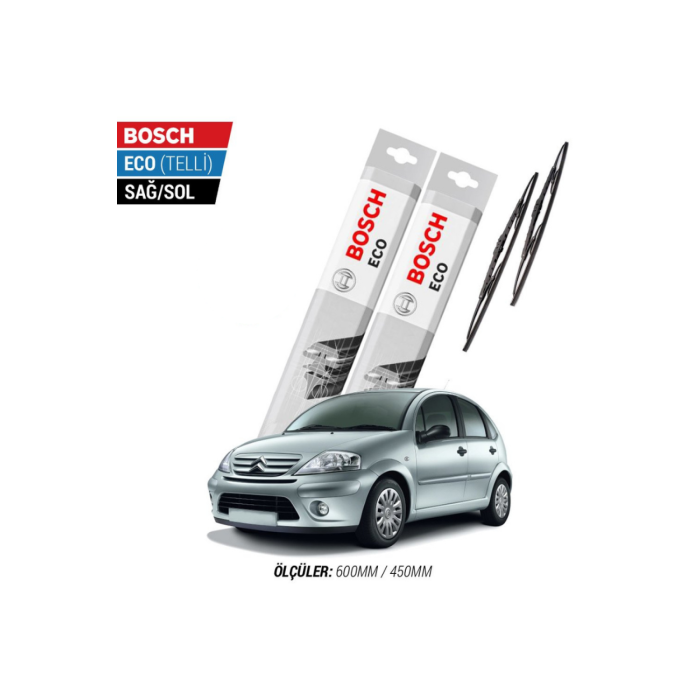 Citroen C3 2007 Model Silecek Takımı Bosch Eco (Telli)