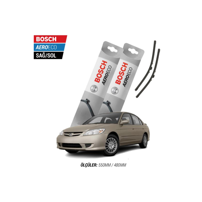 Honda Civic Sedan 2005 Model Bosch Aeroeco Muz Silecek Takımı