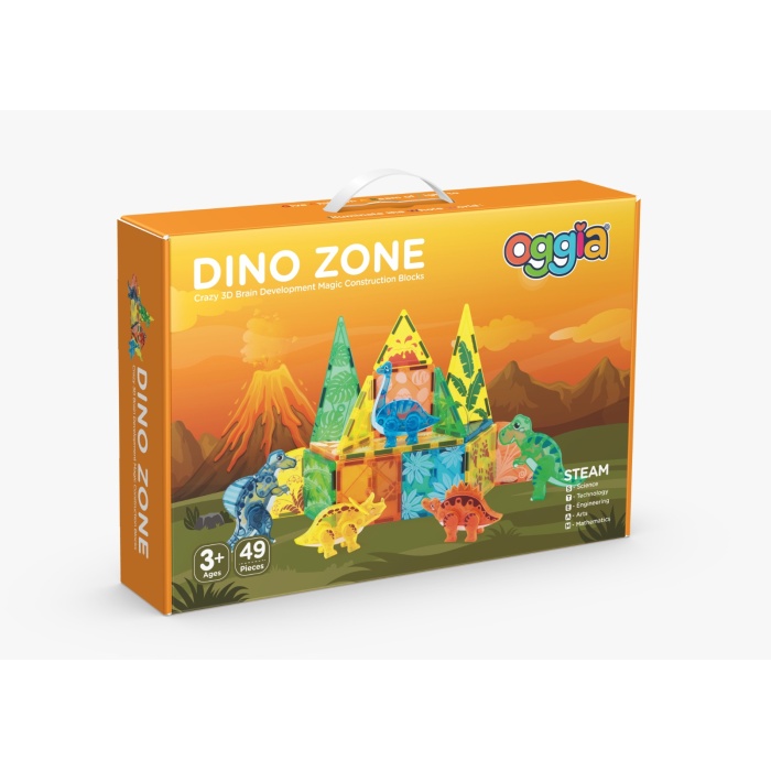 OGGİA Dino Zone 49 Parça Premium Manyetik Oyuncak Seti KBDW-49KL