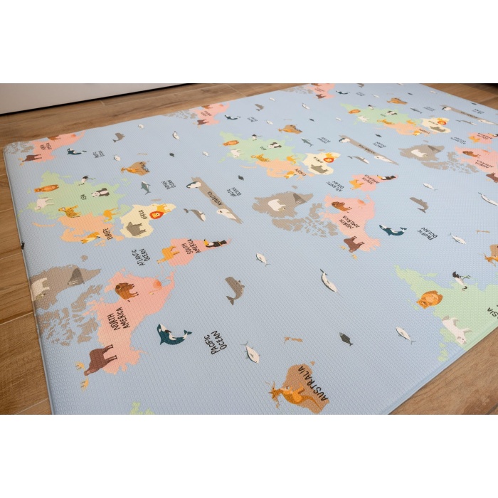 OGGİA World Map Premium Oyun Matı / Halısı 130cm*185cm*10mm MAT015