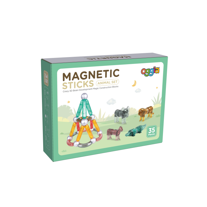 Magnetic Sticks 35 Parça Premium Manyetik Oyuncak Seti