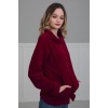 Fermuarlı Cepli Polar Sweatshirt,sw-4 Bordo