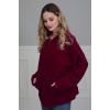 Kapüşonlu Fermuarlı Cepli Polar Sweatshirt,sw-3 Bordo