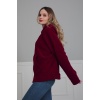 Kapüşonlu Fermuarlı Cepli Polar Sweatshirt,sw-3 Bordo