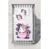 Miss Unicorn Desenli Bebek Lastikli Çarşaf (60x120 / 15) 2li Yastık Kılıfı