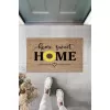 Bej Kapı Önü Paspası Home Sweet Home Papatyalı Desen  K-3342