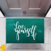 Kapı Önü Paspası Dekoratif Dijital Baskı Love Yourself P-2333