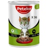 PETEKO PARÇALI KUZU ETLİ YAŞ KEDİ MAMASI 400 GR 36lı