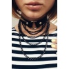 Siyah Zincir Detaylı Deri Choker - Brf664