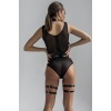 Siyah Deri Jartiyer Fantazi Harness 1009