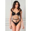 Bel Ve Göğüs Üstü Zincirli Deri Sexi Harness Takım 800164