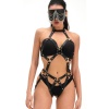 Deri Babydoll Harness Zincir Maskeli Takım 800155tak