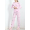 Alt Üst Aynı Rotasyon Pijama Takımı Tozpembe1