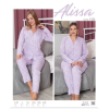 Alissa 6166 Bayan Önü Düğmeli Desenli Pijama Takımı