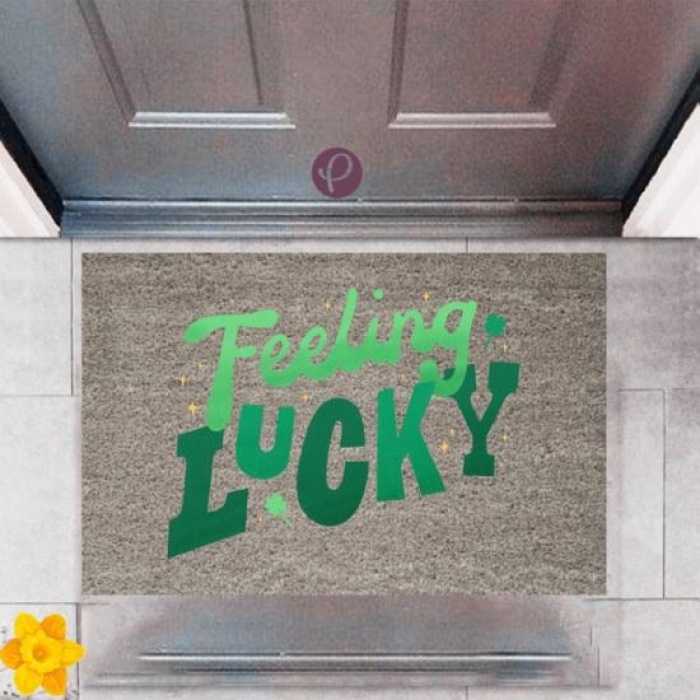 Kapı Önü Paspası Dekoratif Dijital Baskı Feeling Lucky P-2360