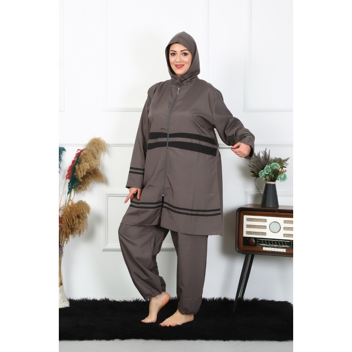 Beruflic Büyük Beden Tesettür Mayo 7xl-8xl-9xl-10xl Füme 55010