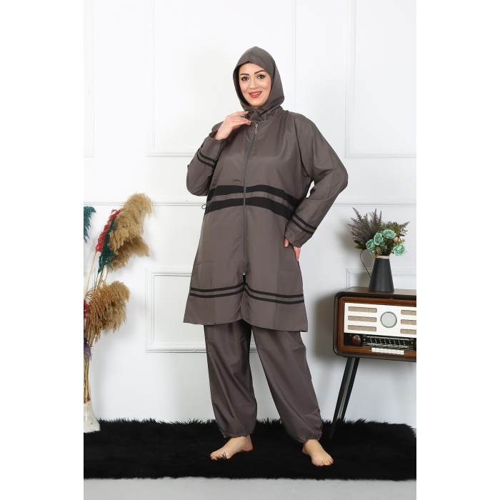 Beruflic Büyük Beden Tesettür Mayo 7xl-8xl-9xl-10xl Füme 55010